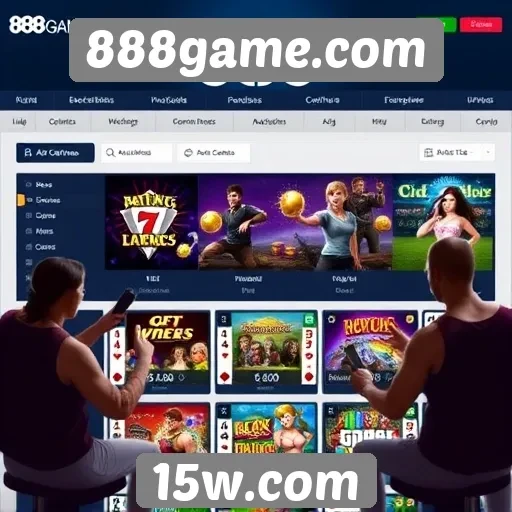 Interface amigável do 888game.com para jogadores